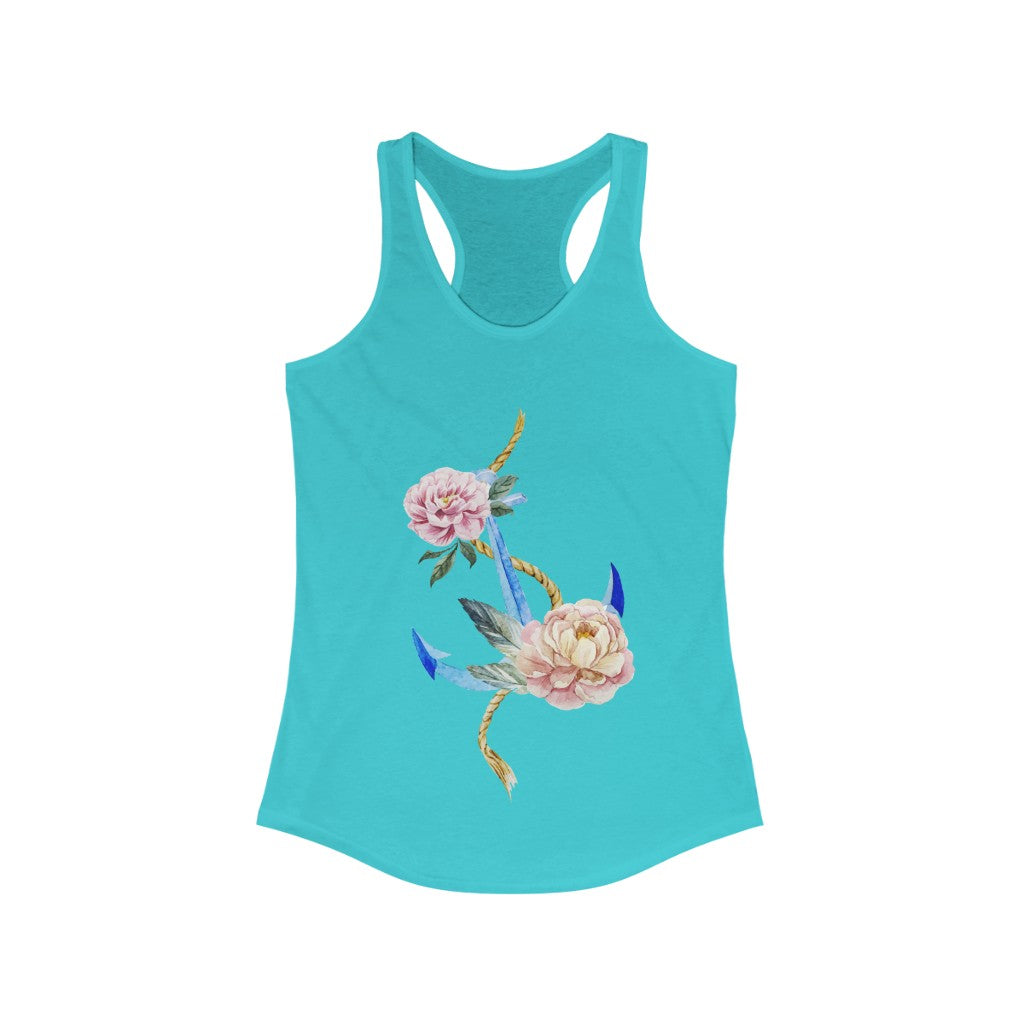 Floral Anchor Women's Ideal Racerback Tank - The Salty Anchor