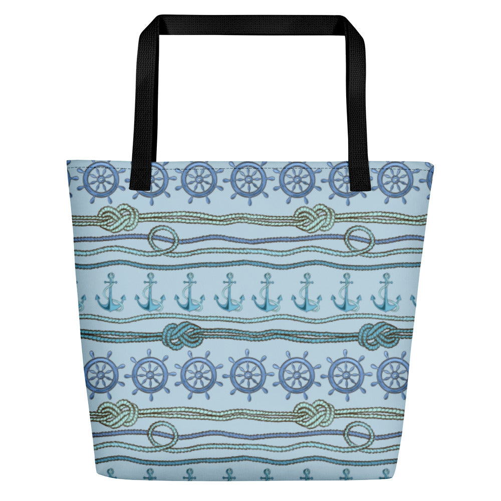 Sea Anchors and Rope Design Beach Bag - The Salty Anchor