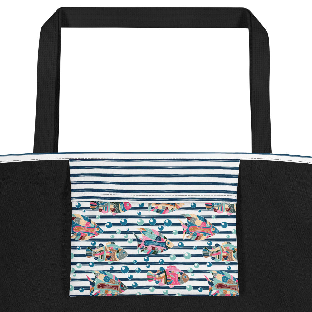 Tropical Fish and Stripes Beach Bag - The Salty Anchor