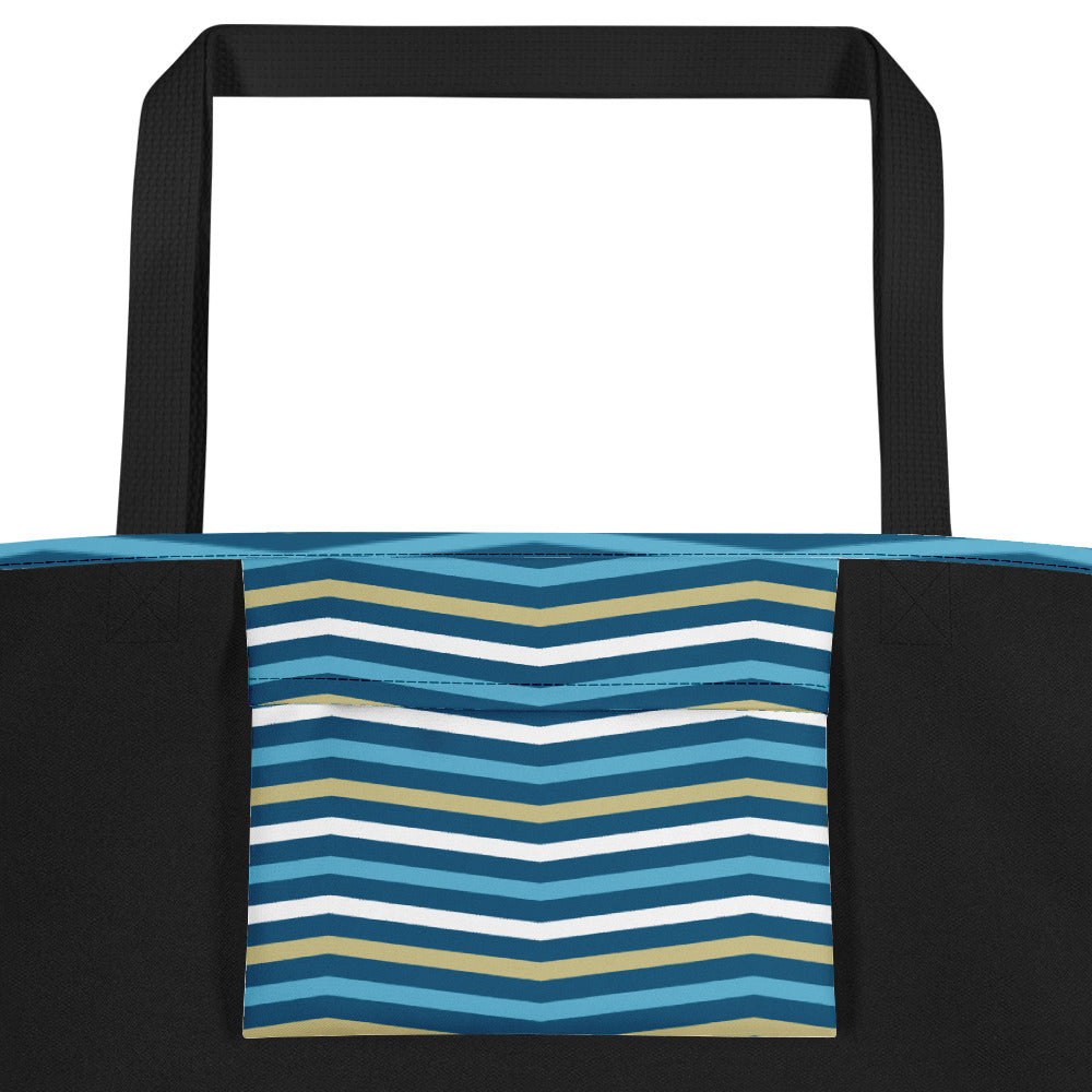 Blue and Brown Stripes Beach Bag - The Salty Anchor