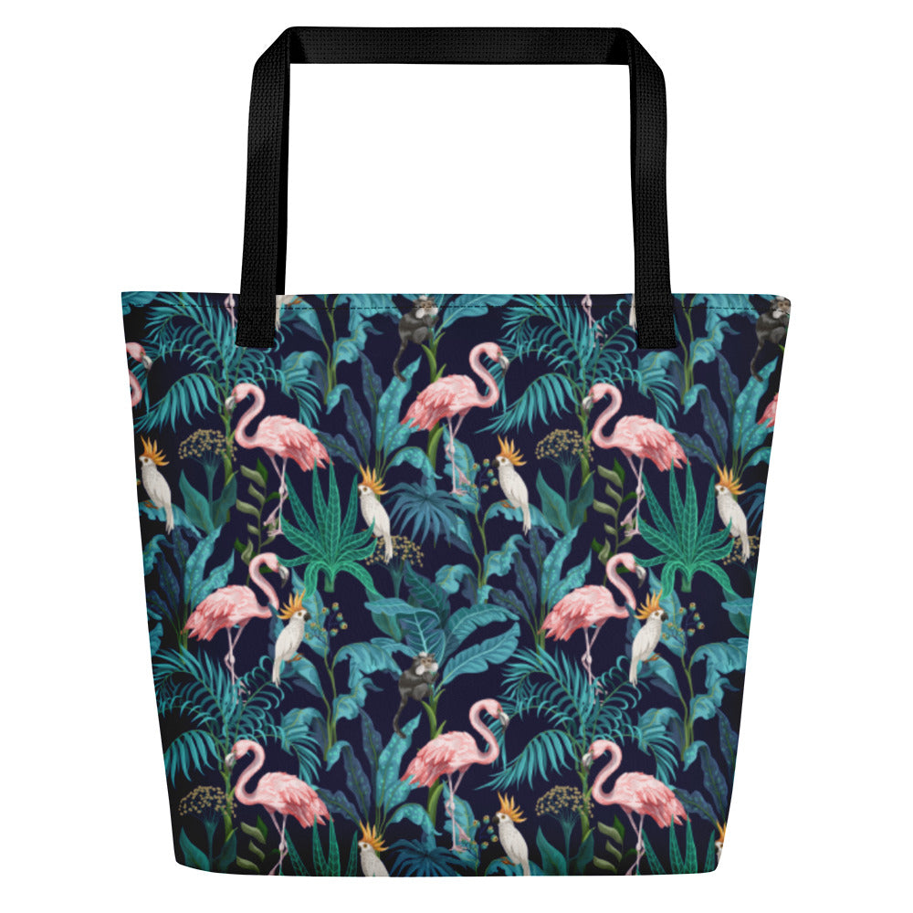 Flamingo Jungle Animals Beach Bag - The Salty Anchor