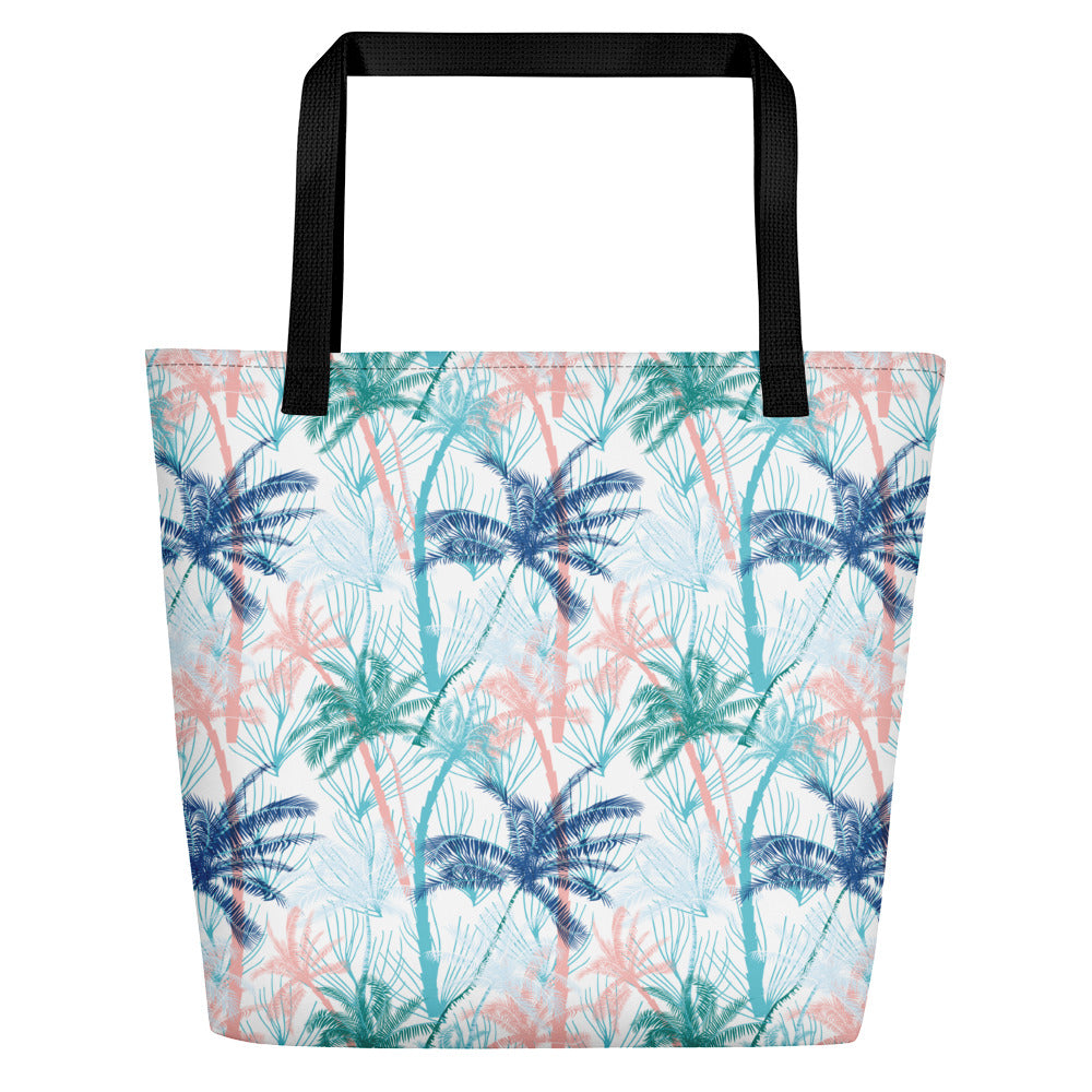 Pastel Palms Beach Bag 16x20 - The Salty Anchor