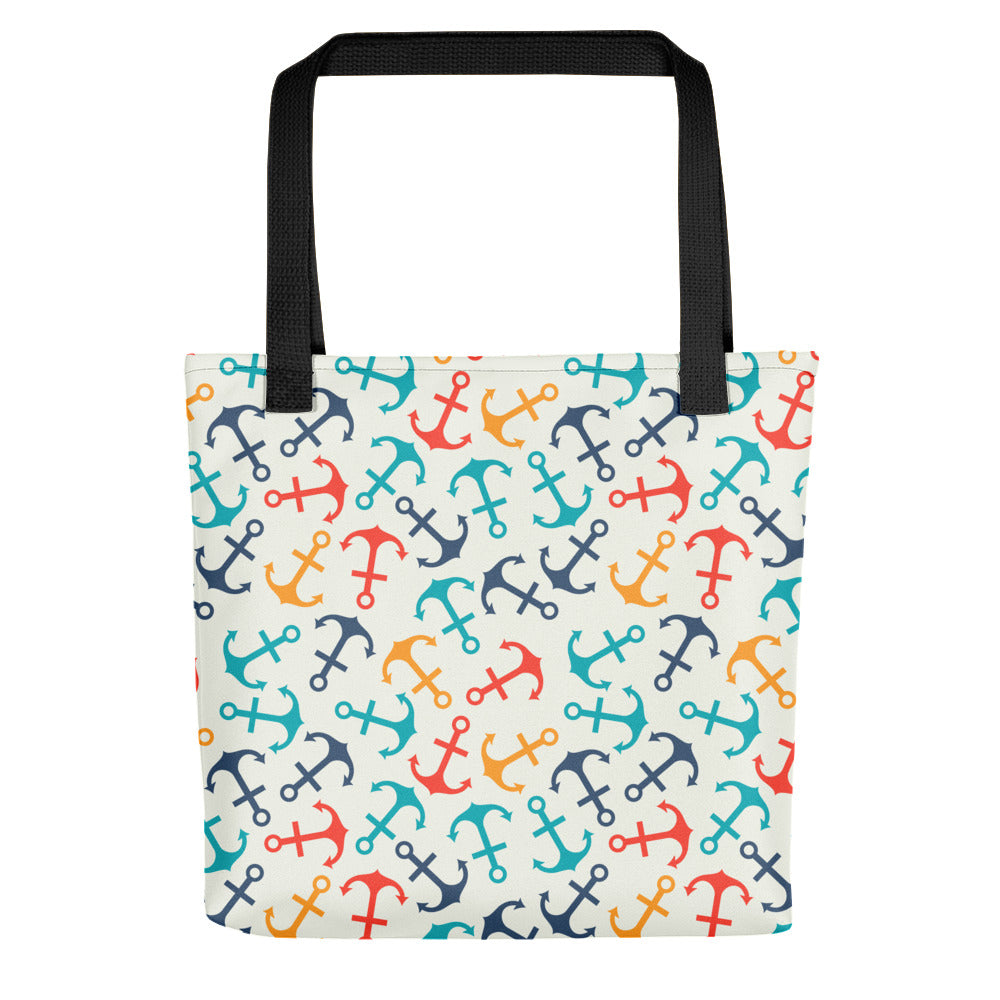 Colorful Anchor Tote bag 15x15 - The Salty Anchor