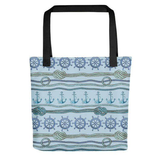 Sea Anchors and Rope Design Tote Bag 15x15 - The Salty Anchor