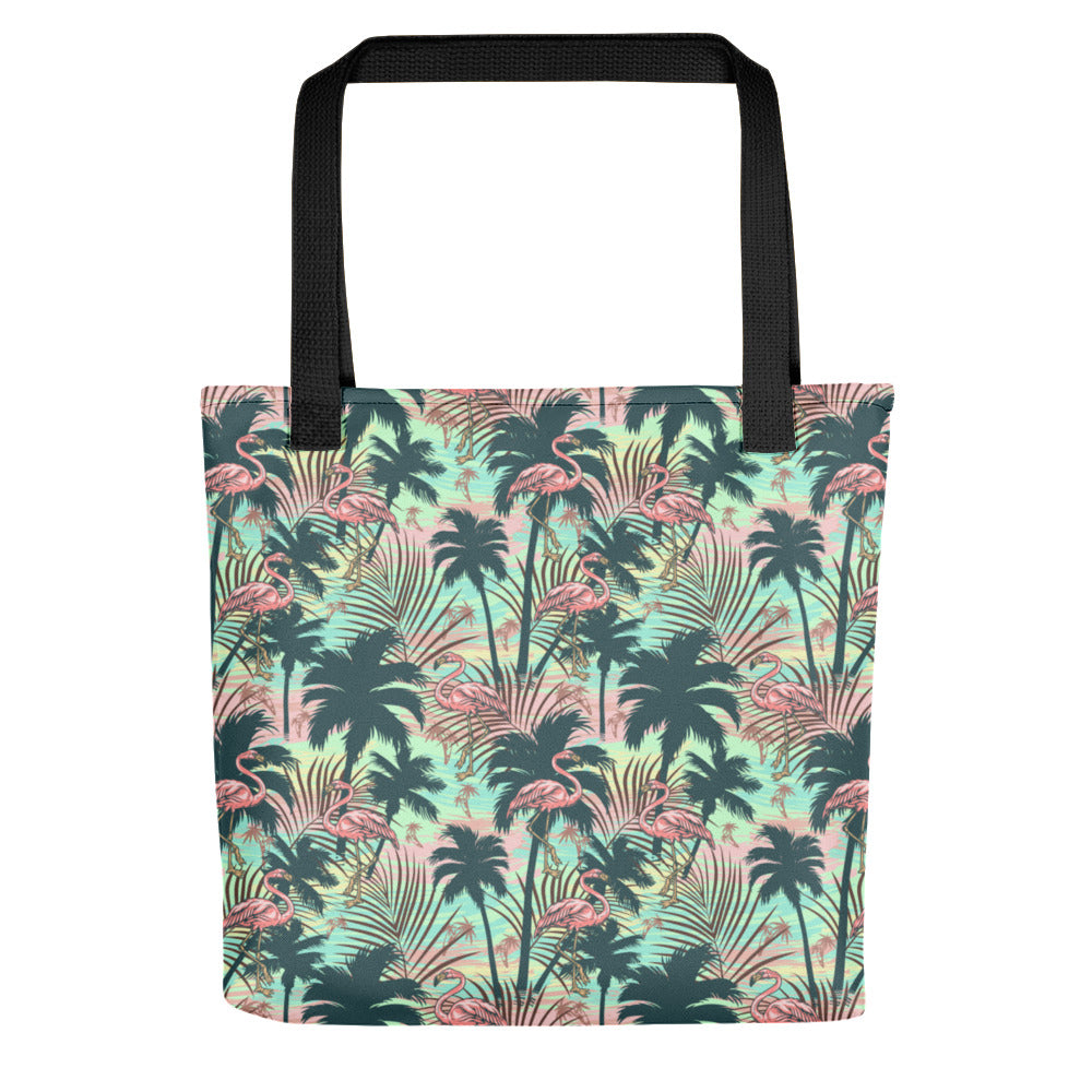 Pink Flamingo Tropics Tote Bag 15x15 - The Salty Anchor