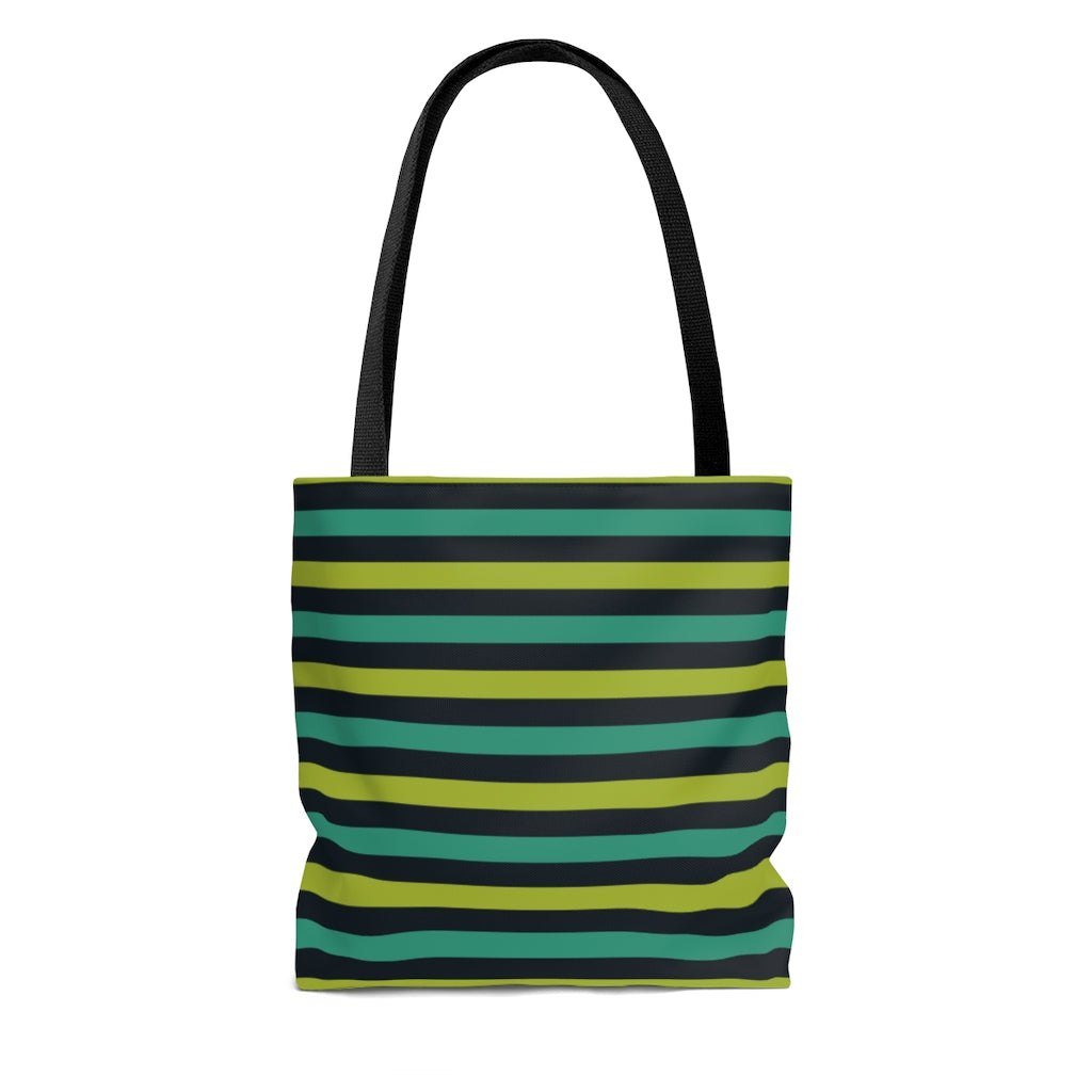 Nautical Anchors & Stripes All Over Print Tote Bag - The Salty Anchor