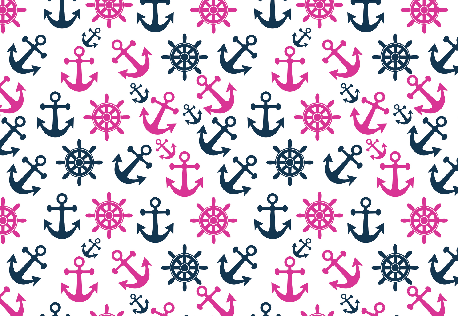 Pink & Blue Nautical Icons Adult Face Mask - The Salty Anchor