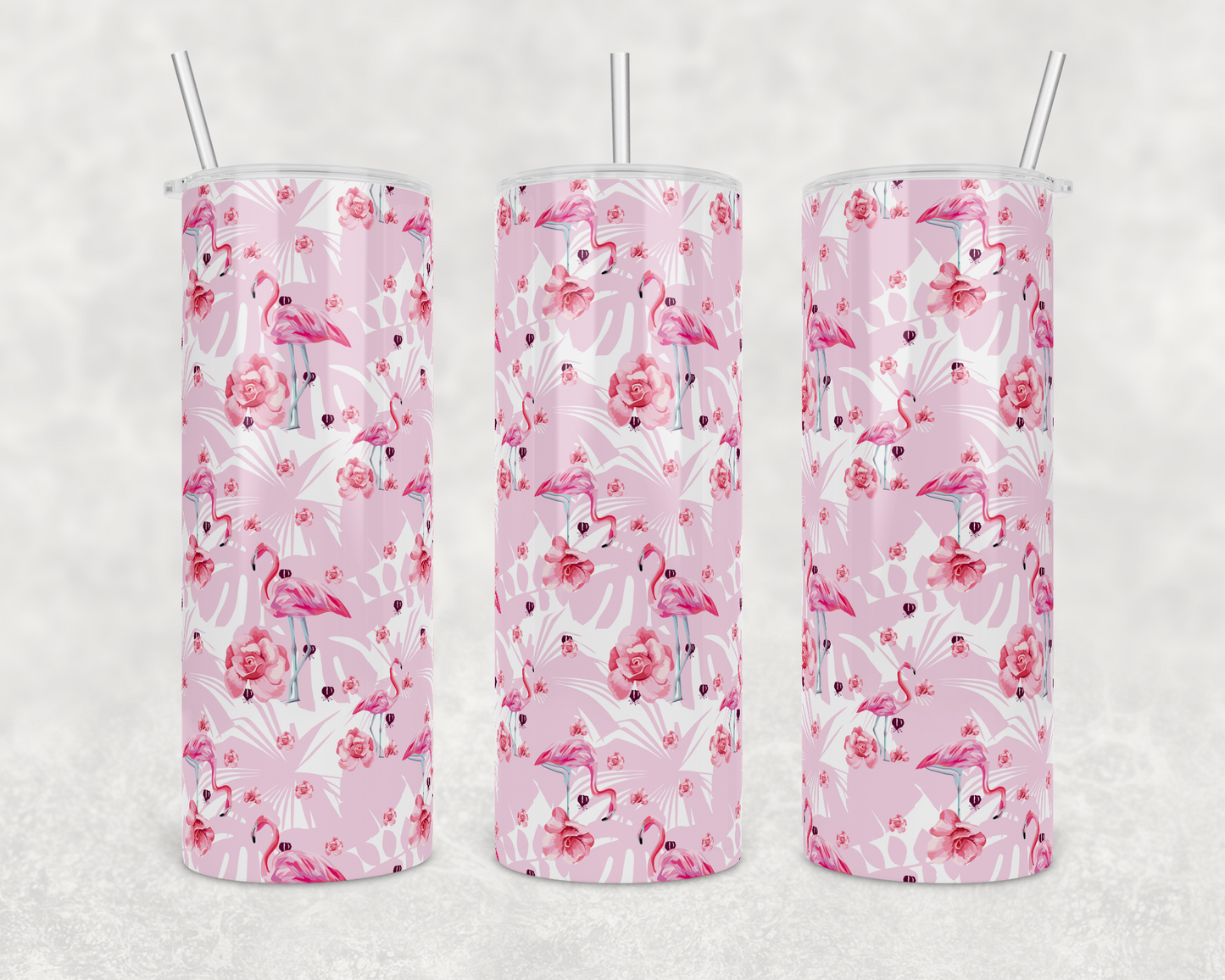 Pink Flamingos & Roses Insulated Drink Tumblers - The Salty Anchor