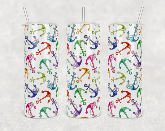 Rainbow Anchors Tumbler - The Salty Anchor